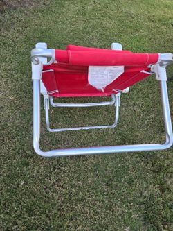 Red Folding Beach Chair Aluminum Frame