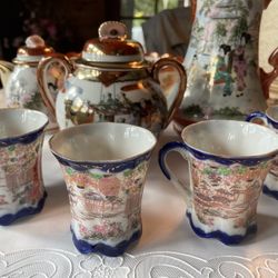 Group Of Asian Tea Set Porcelain 