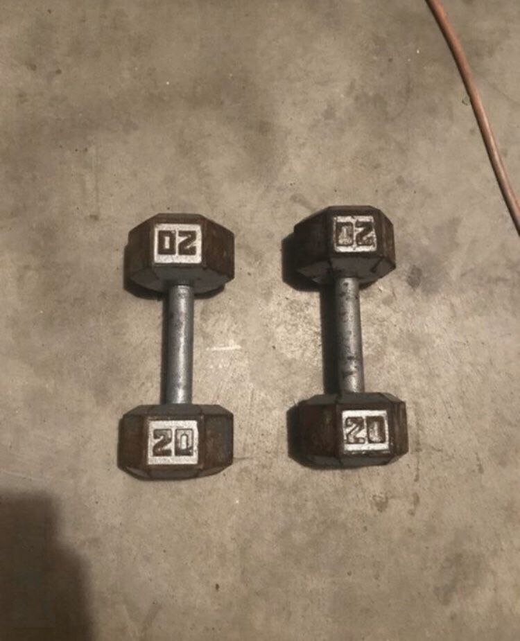 Pair of 20 pound Dumbells / free weights for Sale in Grand Prairie, TX