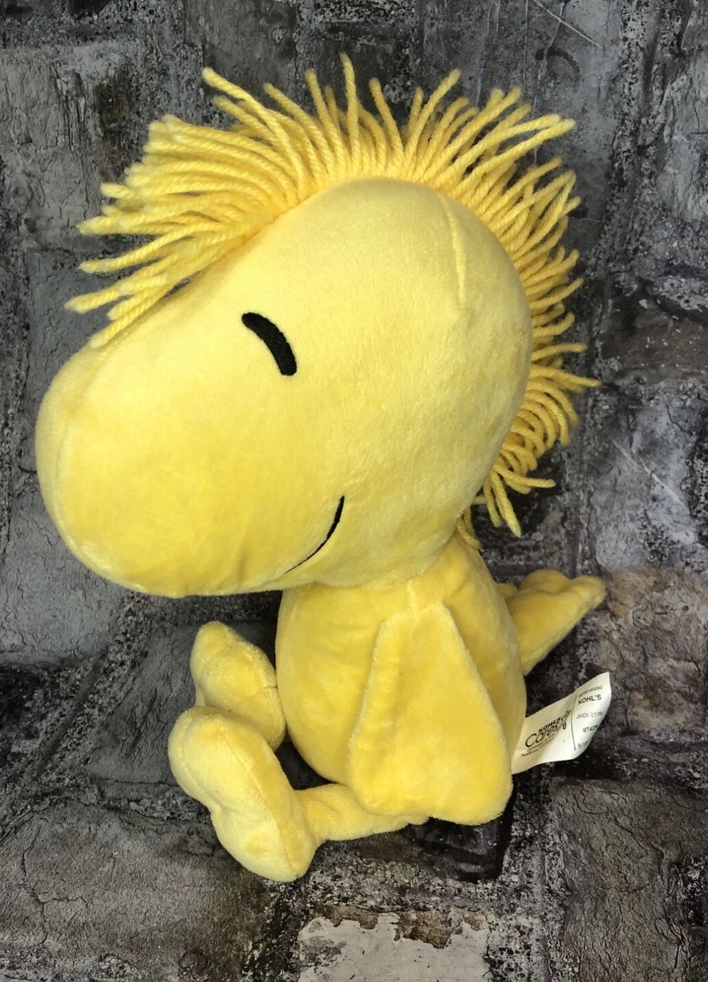 Kohl's Cares Peanuts Woodstock 13" Plush Yellow Stuffed Animal EUC