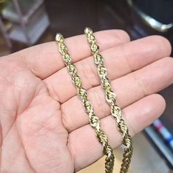 14k Solid Gold Rope Chain 