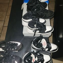 (5) Five pairs of Youth (GS) shoes sneakers / different size 5Y - 5.5 NIKE Adidas Jordan