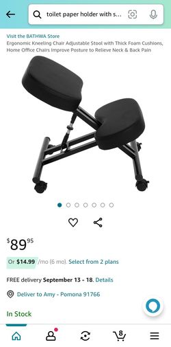 Ergonomic Kneeling Chair Adjustable Stool with Thick Foam Cushions, Home Office Chairs Improve Posture to Relieve Neck & Back Pain