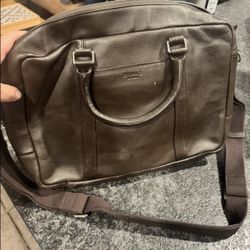 Shinola Dark Brown Leather Messenger Bag
