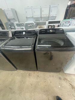 Samsung Black Top-Load Washer and Dryer Set