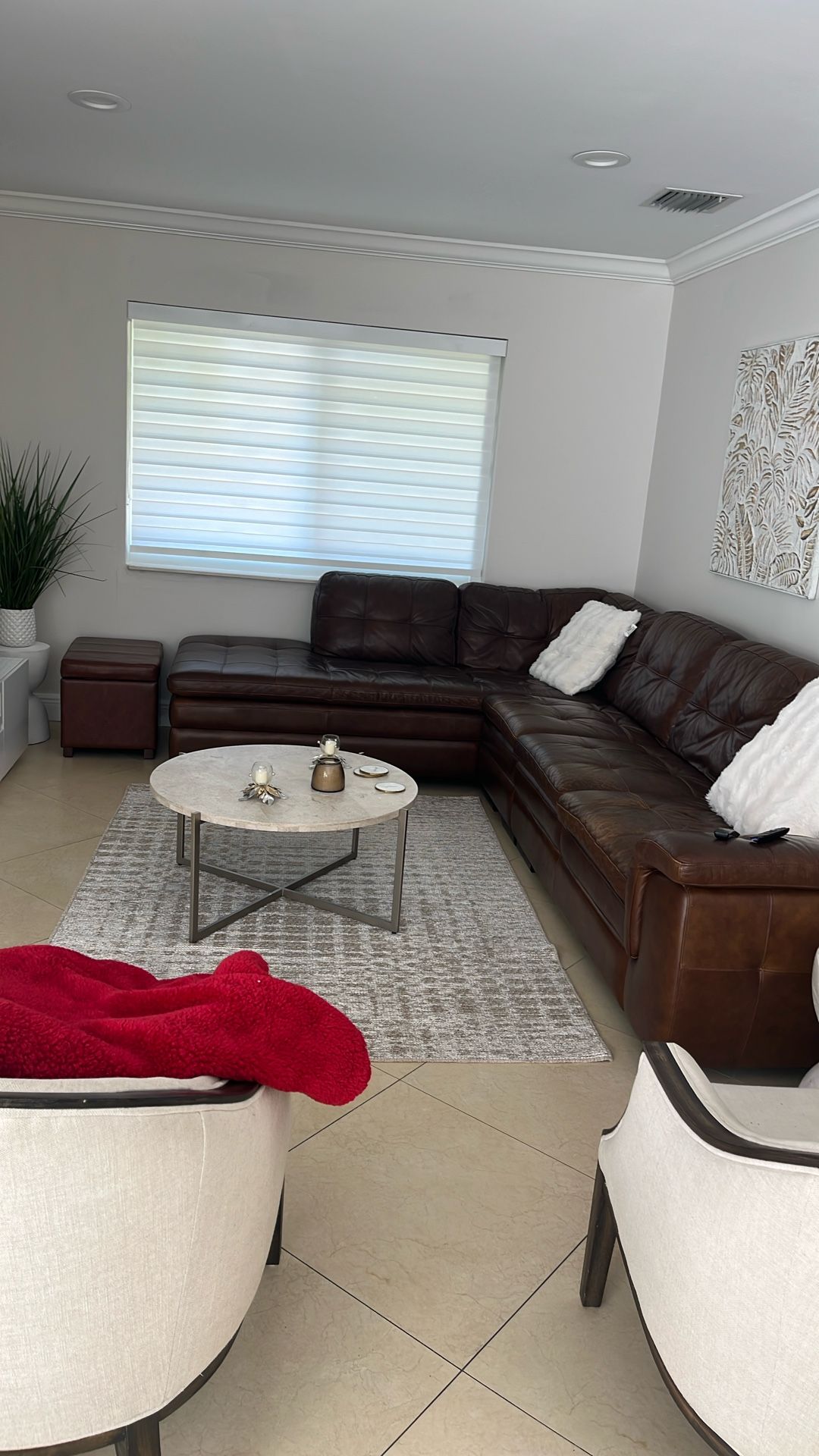 Leather Sectional With Ottoman