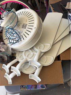 Light fixture, ceiling fans, pub table, metal stools