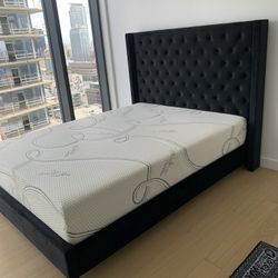 New In Box Queen Bed Frame With Mattress (Read Description Below)