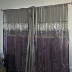 Moving Sale Purple and Silver Curtains
