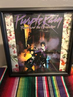 Framed purple rain album $25