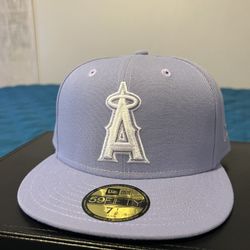Anaheim Angels New Era 59fifty Fitted (7 1/2 , 7 5/8) Lavender Brand New