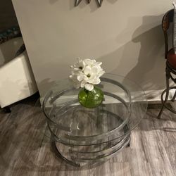 CHROME&GLASS COFFEE TABLE