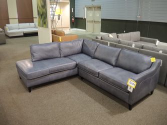 Rutherford Home Bari Shale Leather Left Facing Sectional
