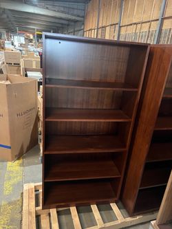 72” Executive Office Bookcase / Commercial Walnut Storage Shelf – Like New
