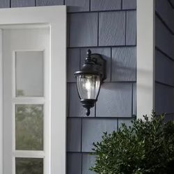 Wilkerson 14" Black Outdoor Wall Lantern Sconce - New in Box - Hardwired Porch/Entry Light, No Bulb