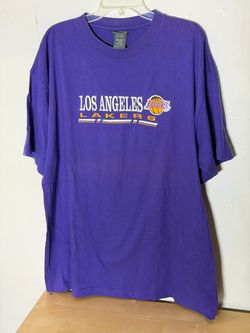 Vintage Y2K Pro Edge Los Angeles Lakers T-Shirt Purple Embroidered XL NBA