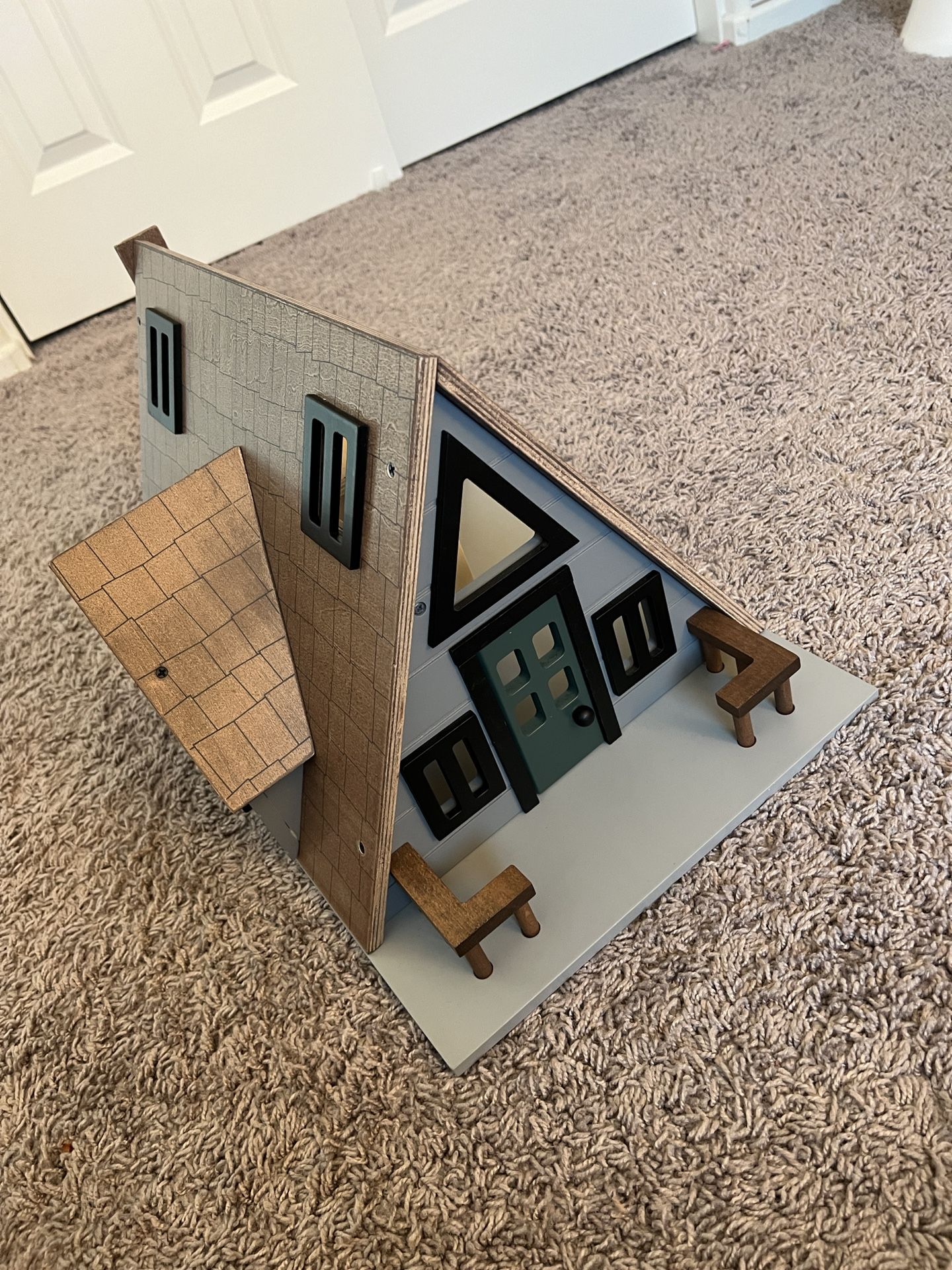 Hearth & Hand with Magnolia Toy A-Frame Cabin Dollhouse