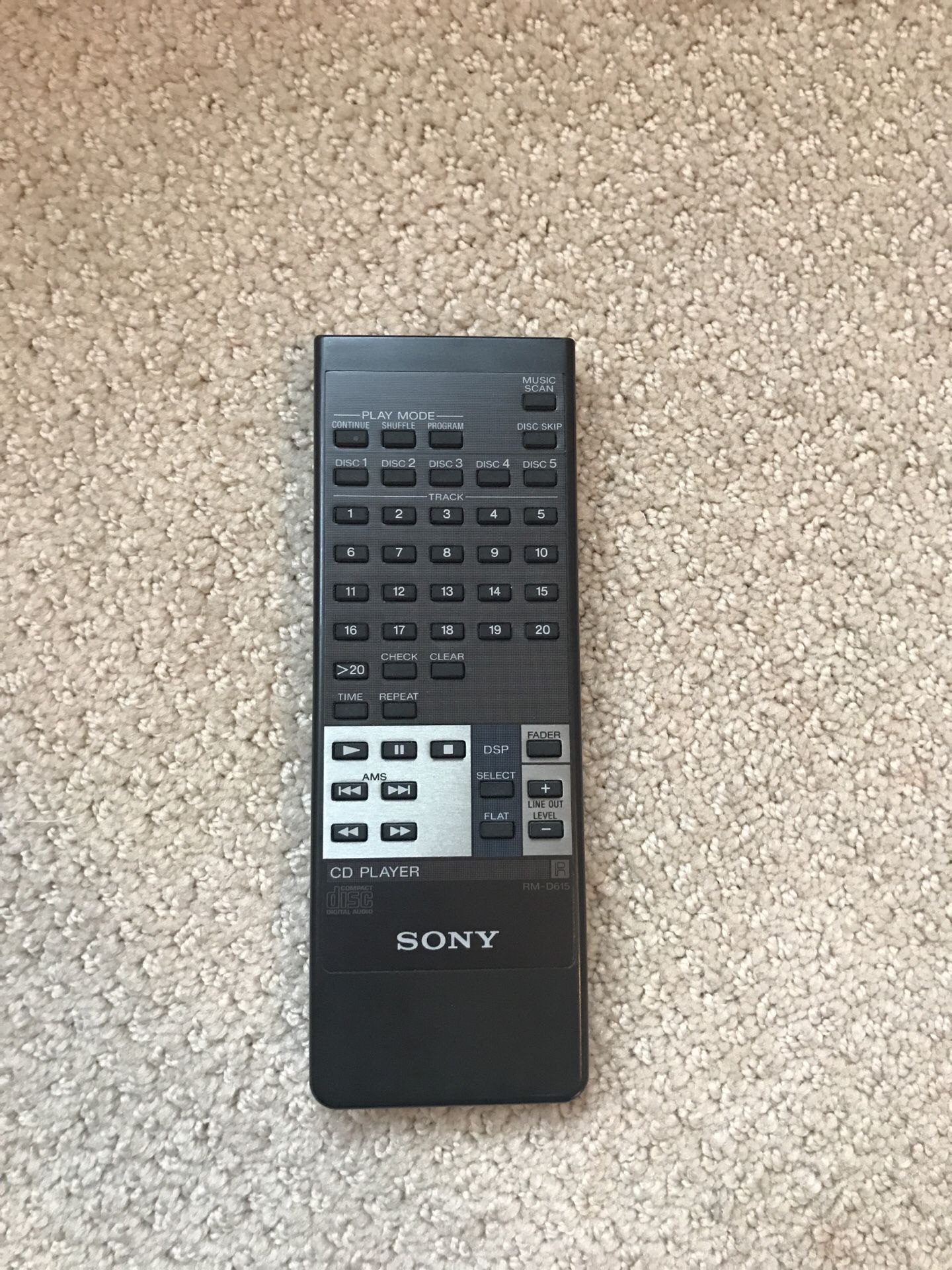 SONY CD player remote control