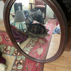 Antique Beautiful Ethan Allen Oval Mirror
