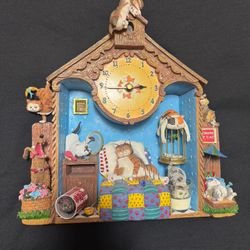 Danbury Mint Gary Patterson Comical Cat Clock