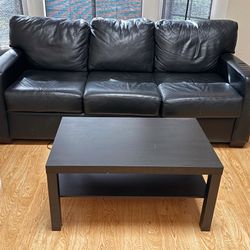 Black Couch And Coffee Table 