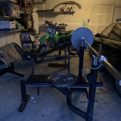 Bench Press For Sale/ Will Sell Barbell and Weights Separate