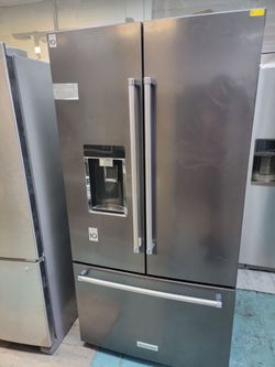Kitchen Aid Refrigerator 3 Doors Dark Stainless Counter Depth