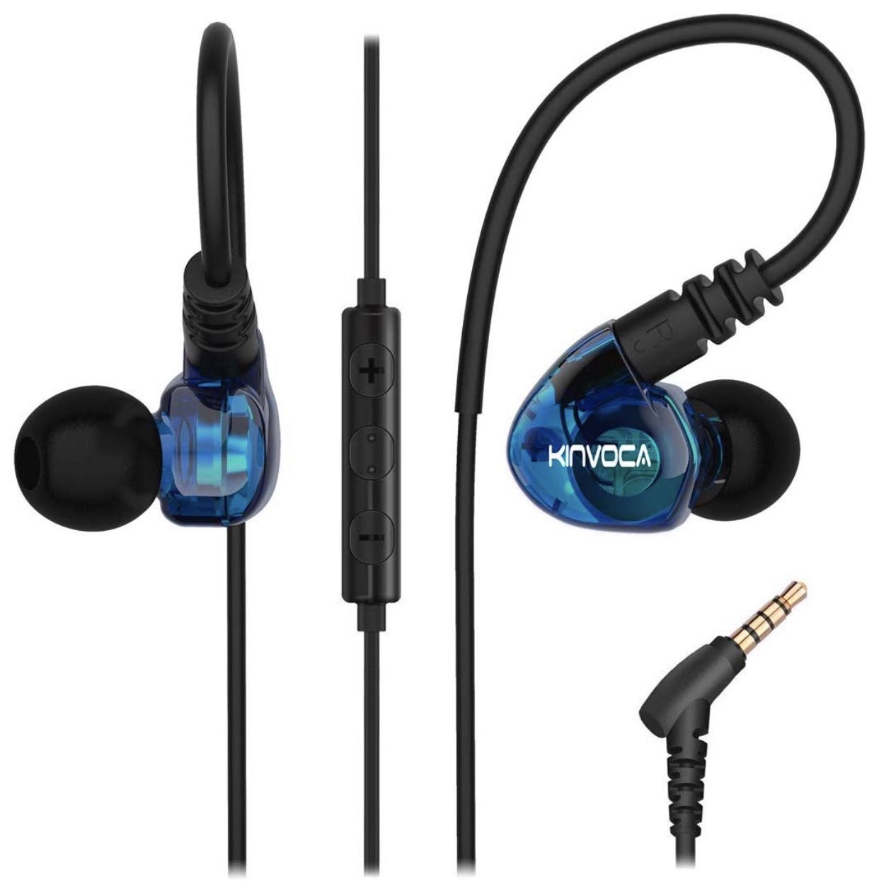 Running Sport Headphones Wired Earbuds - Sweatproof Over Ear Buds with Mic Volume Remote Bass Noise Cancelling in Ear Earphones Earhook Jogging Worko