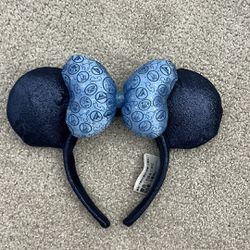 Disney Parks 2018 Special Event Blue Glitter Minnie Mouse Ears Headband