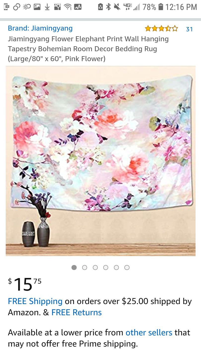 Floral Wall Tapestry 80"x60"