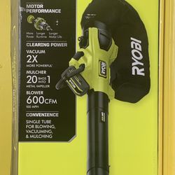 Ryobi 40V HP - Brushless Motor - Jet Fan Blower and Mulching Vacuum Kit (BRAND NEW)