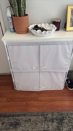 White Fabric Dresser with Drawers