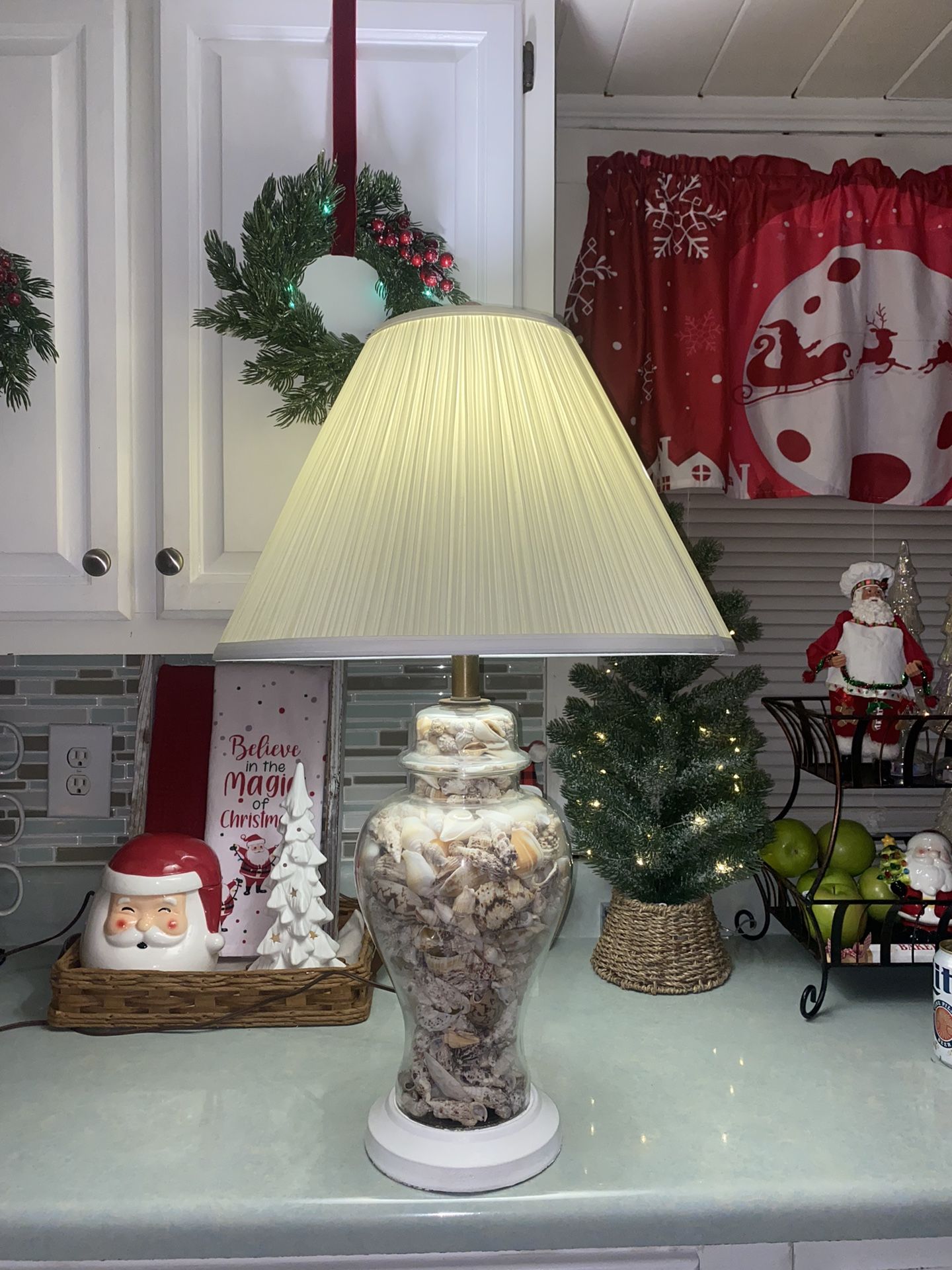 Seashell Filled Lamp