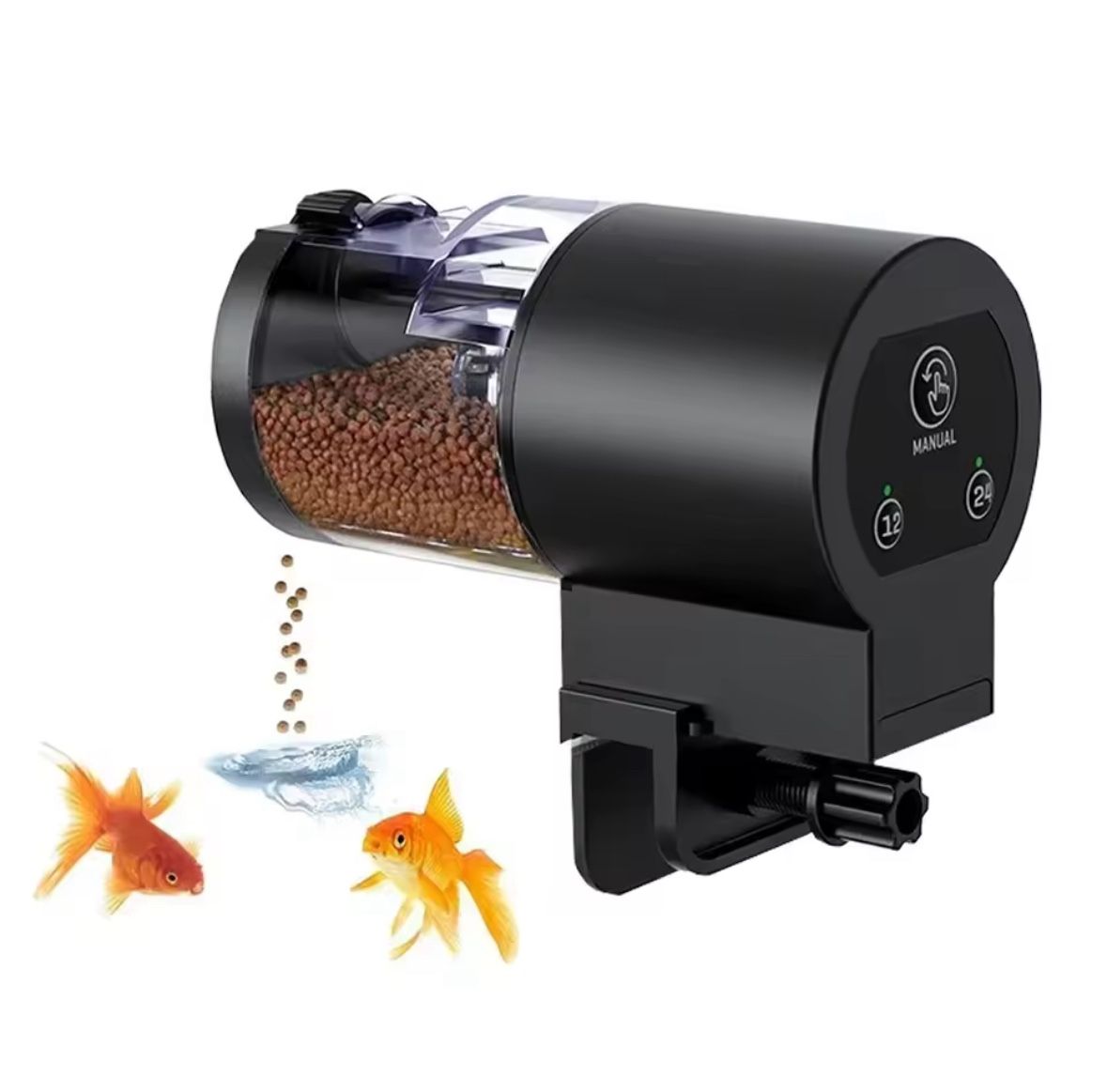 Automatic Fish Feeder for Aquarium,100ml Capacity Auto Fish Feeders Easy to Set Up with Battery