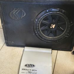 Kicker Comp 8" in Kicker Box with Boss Amplifier 