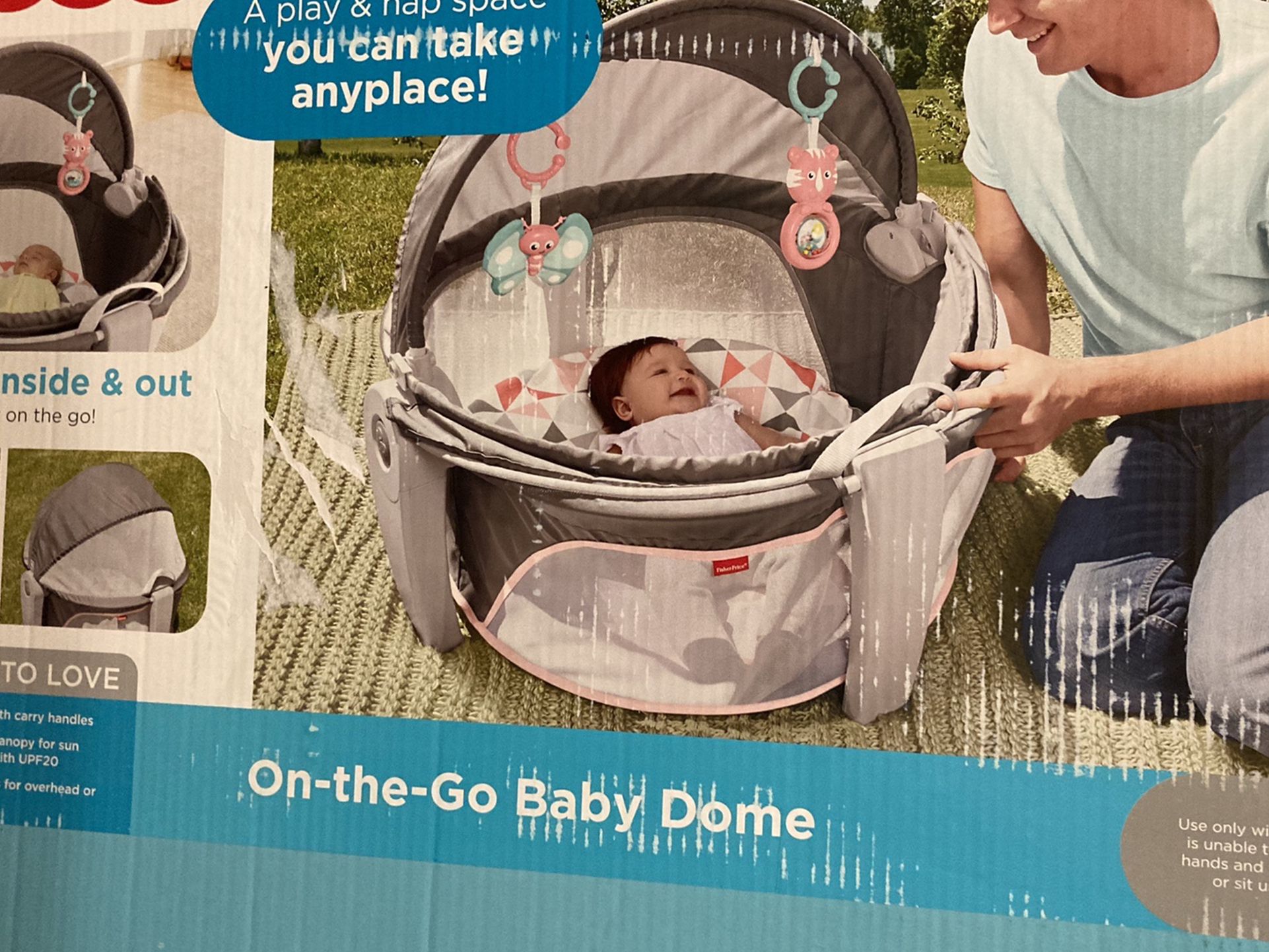 New-Fisher Price On The Go Baby Dome-Girl