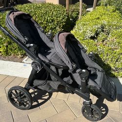 City Select Lux Double Stroller By Baby Jogger - Gray