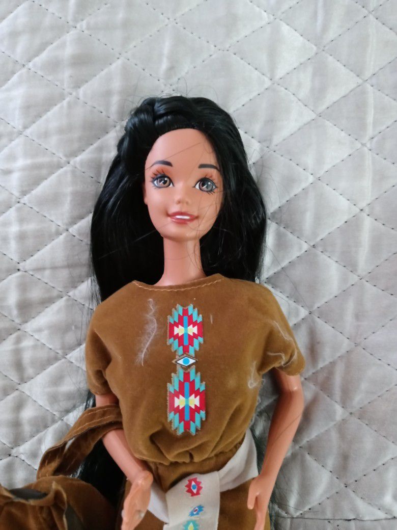Barbie Doll Native American Black Hair Beautiful