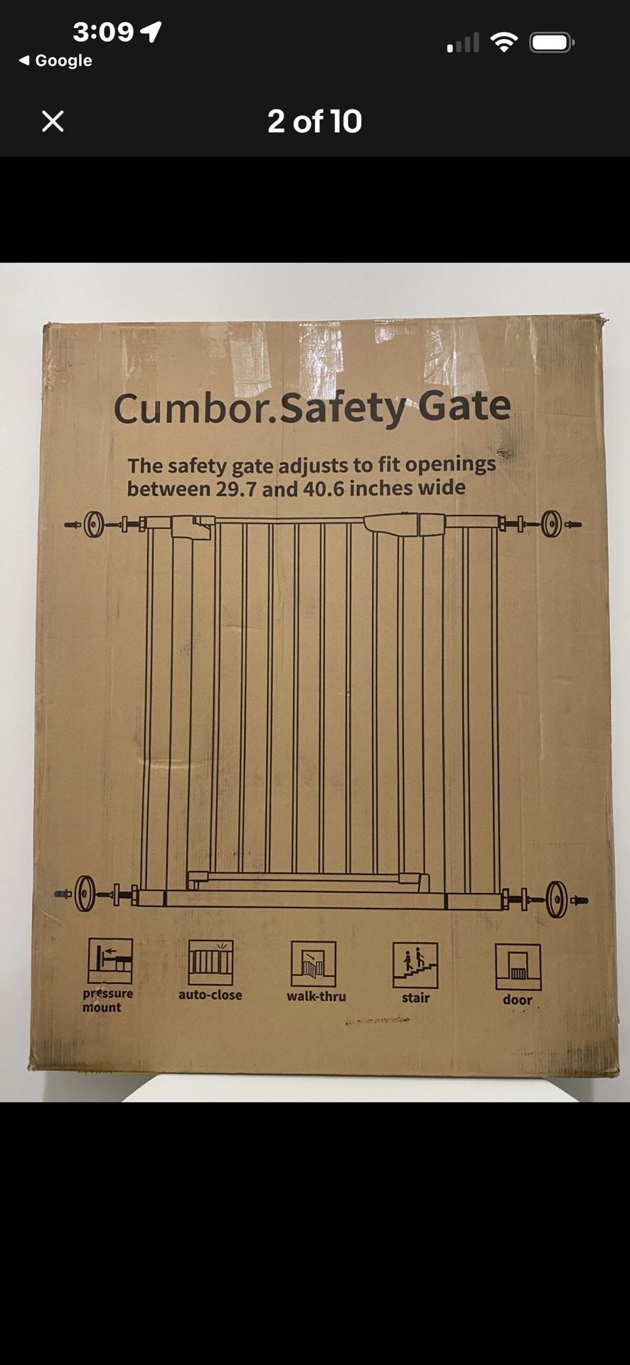 Cumbor 29.7-40.6" Baby Gate, Safety Gate