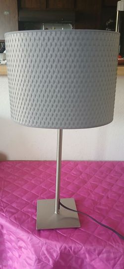 Modern Table Lamp with Gray Drum Shade