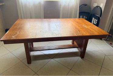 Large Wood Mission Style Dining Table