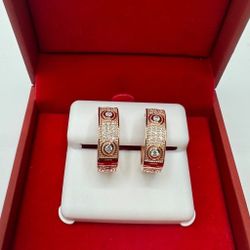 Moissanite Earrings in 925 Sterling Silver with a CTW of 1.40
