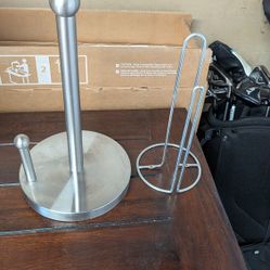 Two Paper towel holders(smaller one can be attached to wall as well)