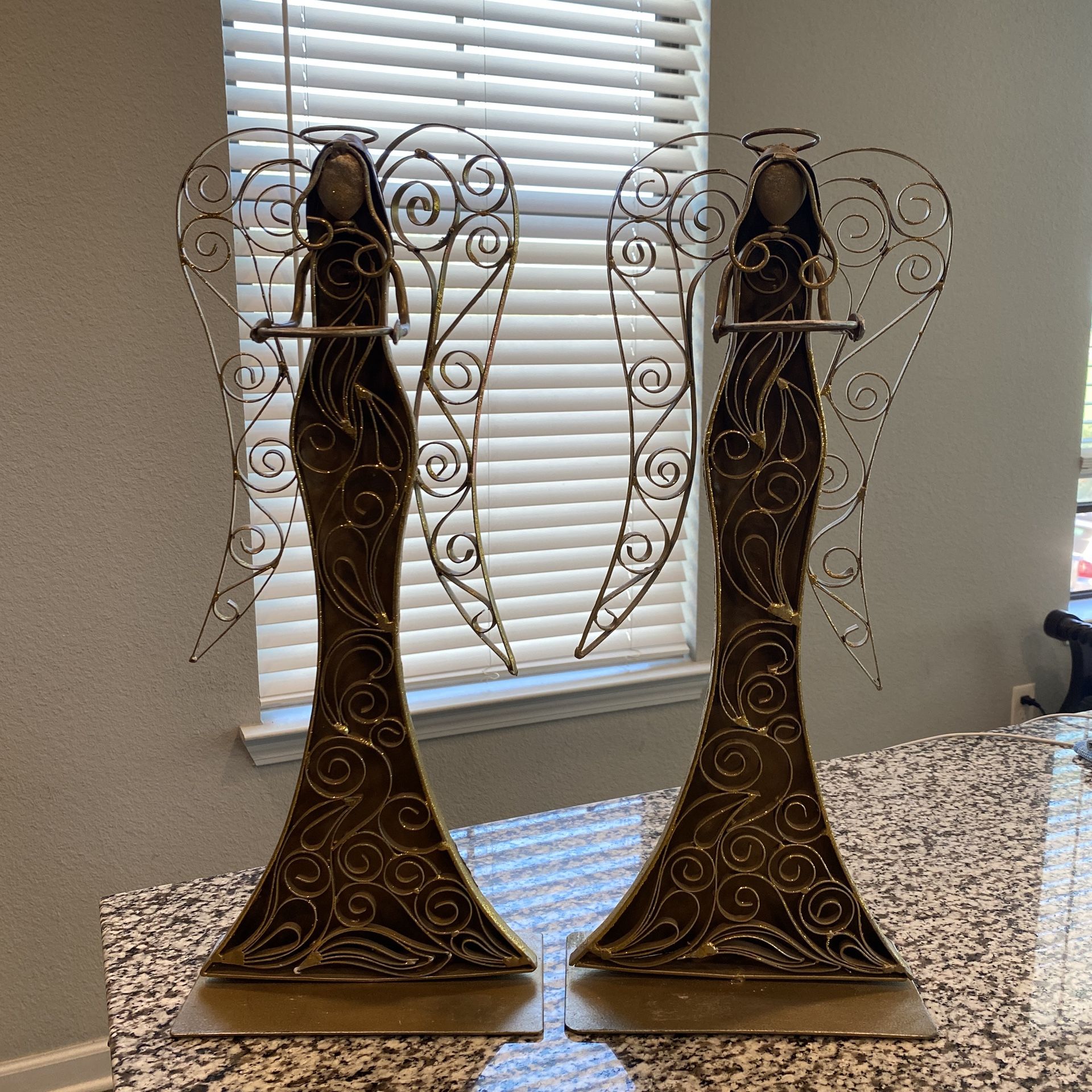 Angel Votive Candle Holders Pair