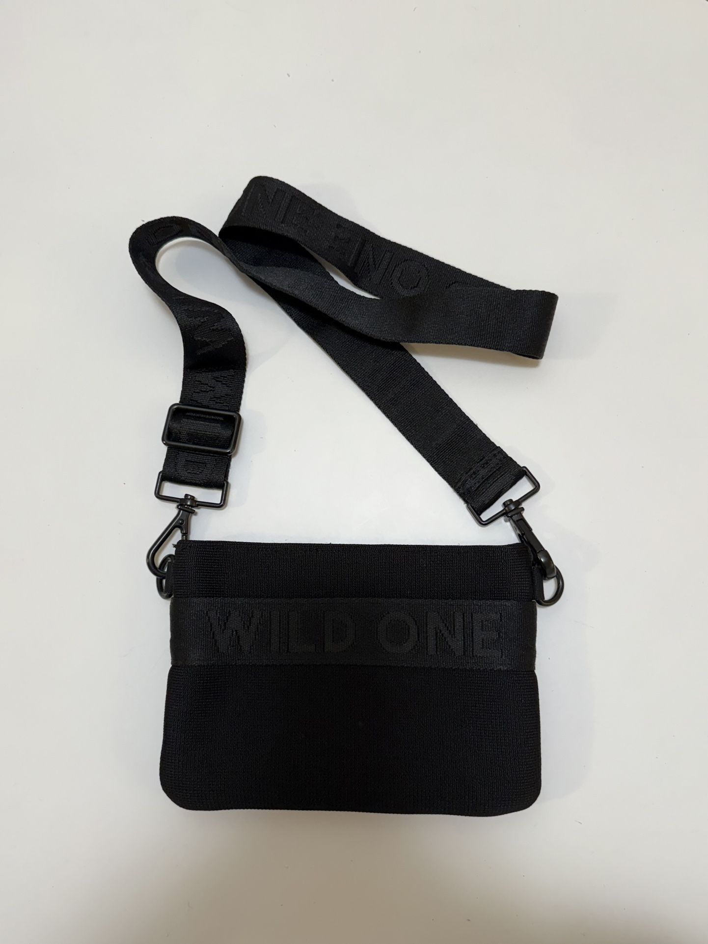 Wild one Black Adjustable Crossbody Fanny Bag Dog Treat Pouch