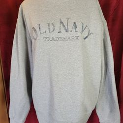 Vintage Old Navy Crew Neck Classic Pullover Sweatshirt Size Medium Gray