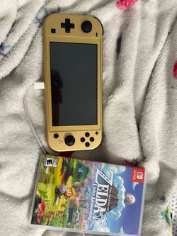Nintendo switch lite hyrule edition with extra 256 gb and Zelda links awakening