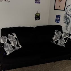 Gently Used Black Sofa Set