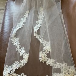 New Bridal Wedding Veil, Ivory Cream Color