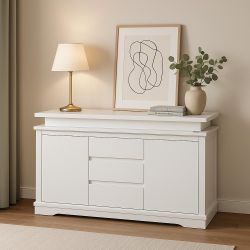 Storage Cabinet, Tv Stand With 3 Drawers And Cabinet Doors With Shelves